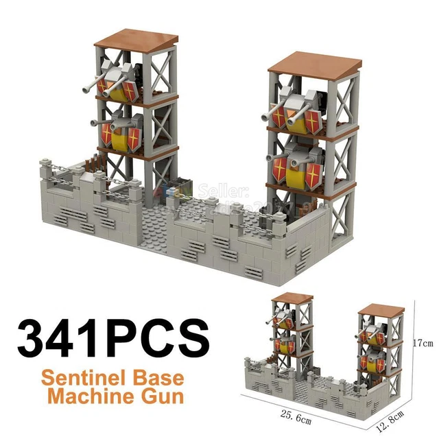 MOC MILITARY MACHINE Gun Sentry Tower Army Scene Weapon Building Blocks ...