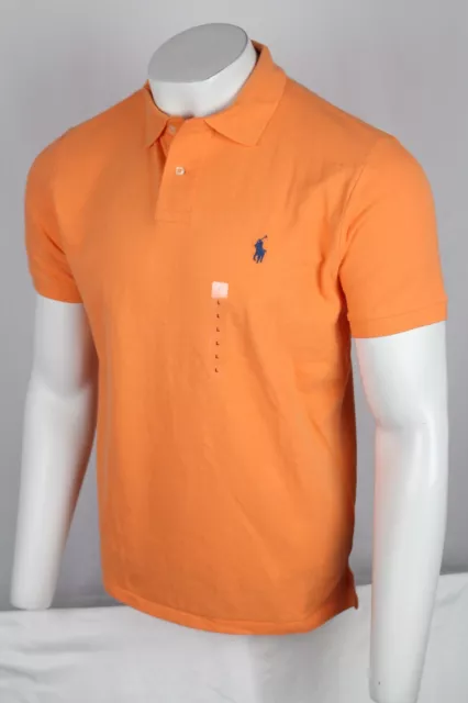 Polo Ralph Lauren Men's Custom Slim Fit Mesh Polo Short Sleeve Tangerine