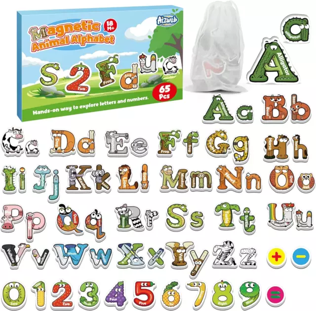 Magnetic Letters Numbers Alphabet Animal Foam Fridge Magnets Toys Kids Abc 123