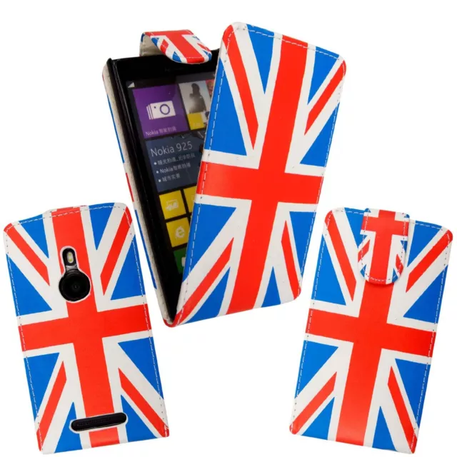 Funda Para Nokia Lumia N925 Union Jack Estampado Cuero Artificial Tapa Magnética