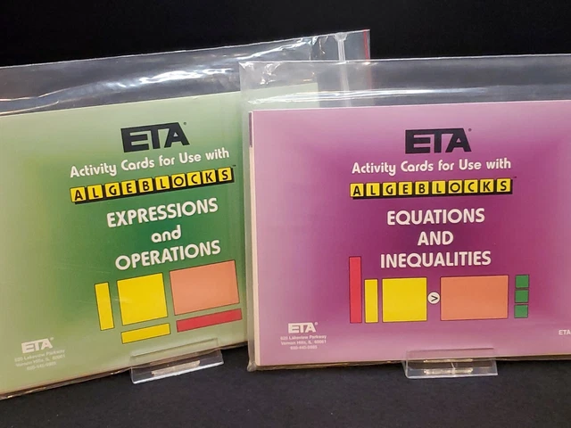 LOT OF 2 ETA Cuisenaire #5125 & #5126 ALGEBLOCKS Activity Cards $29.97 ...