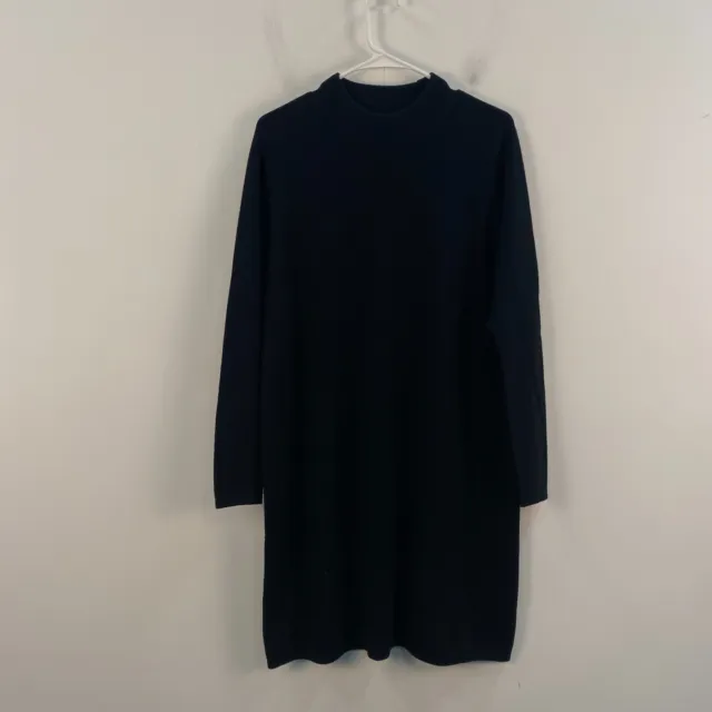 Hatch Sweater Dress Womens 2 Medium Black Wool Cashmere Dolman Long Sleeve 8600