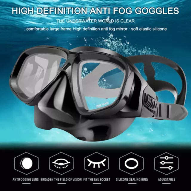 Professional Anti-Fog Swimming Goggles Half Face Underwater Diving Scuba Glasses