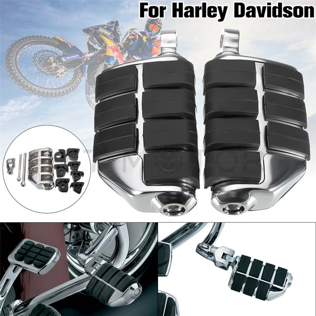 Support de Repose-Pieds pour Paire de Pince de Fixation de Cheville 32mm/1,25 Pouces Support de Repose-Pieds de Moto Adapté pour Argent et Noir