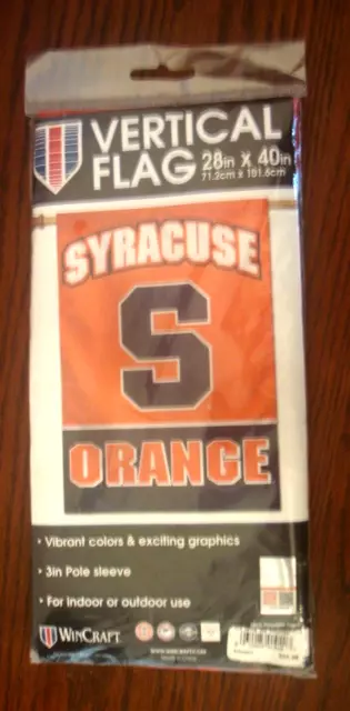 Syracuse University Orange Vertical Flag / Banner 28” X 40” Wincraft NCAA - NWT