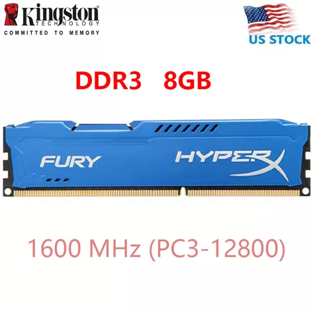 HyperX FURY DDR3 8GB 16GB 32GB 1600MHz 240pin PC3-12800 Desktop RAM Memory DIMM