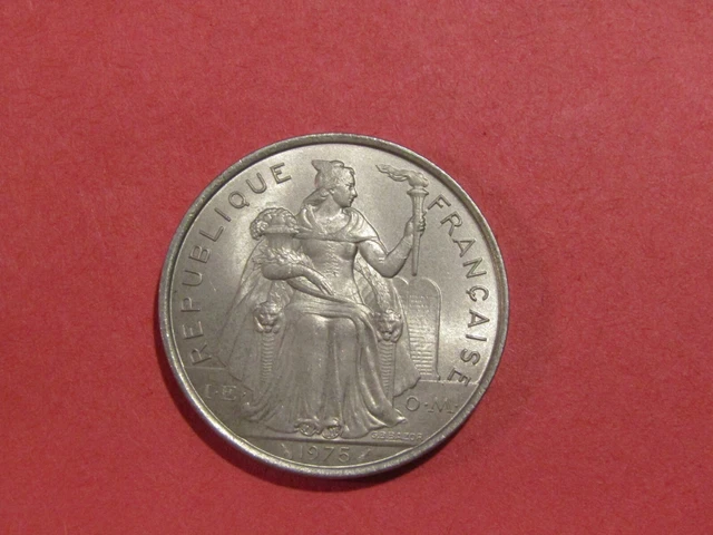 French Polynesia 1975 5 Francs unc Coin