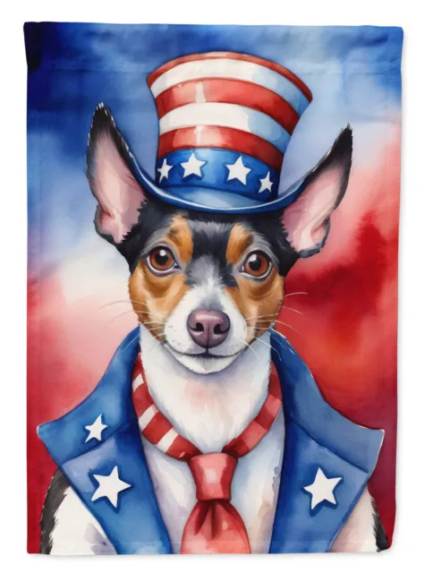 Rat Terrier Patriotic American Flag Canvas House Size DAC5788CHF