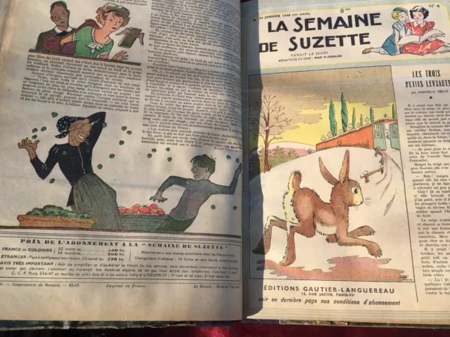 ALBUM LA SEMAINE DE  SUZETTE  N°1  (BECASSINE) / N° 26,  De janv. 48 à juin 1948 3