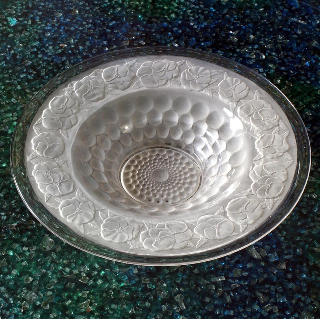 Dessous-de-plat Rond Art Déco En Verre Moulé Pressé - France - Diamètre 26,5 Cm
