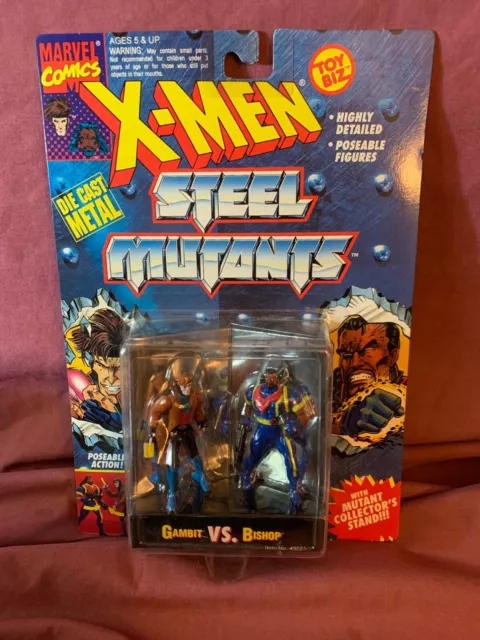 GAMBIT vs. BISHOP X-Men Steel Mutants Marvel Die Cast Metal Figures NEW Toy Biz