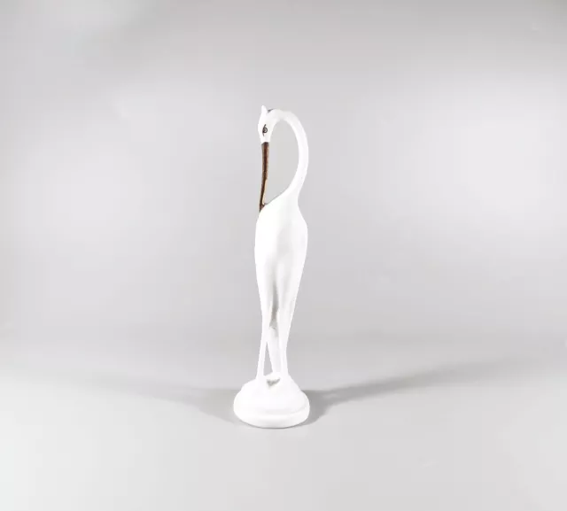 Mid-Century Modern Crane Bird, Handpainted Porcelain Figurine ! (J009)