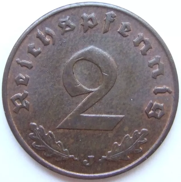 Münze Deutsches Reich 2 Reichspfennig 1940 J in Vorzüglich