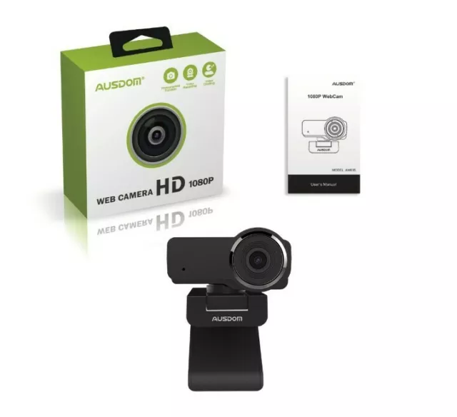 Webcam Full HD 1080P avec microphone, mise au point manuelle AUSDOM AW635 grand angle USB