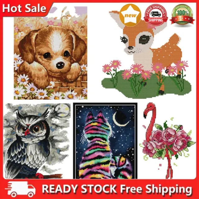 Cross Stitch Print Embroidery Cute Animal Series DIY Canvas 14CT Stamp Kit Gift