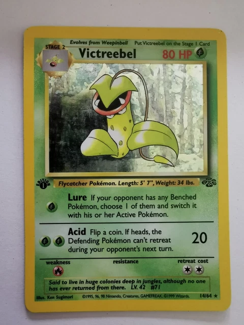 Pokemon Victreebel Holo Rare Jungle 14/64 1st Edition