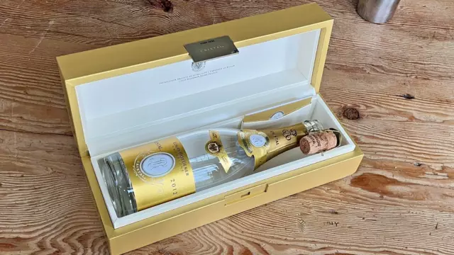 Louis Roederer Cristal Brut Champagne 2012 Empty Bottle with Cork Cage Book Box