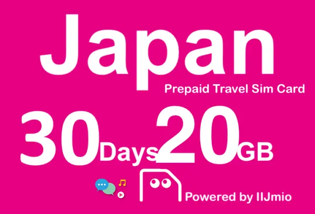 Japan Travel - NEW Docomo IIJmio 30 days 20GB prepaid data SIM card Best Value