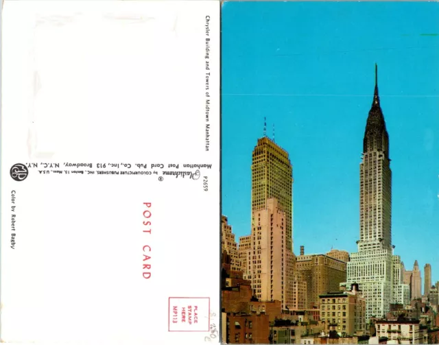 New York(NY) NYC Chrysler Building & Towers of Midtown Manhattan VTG Postcard