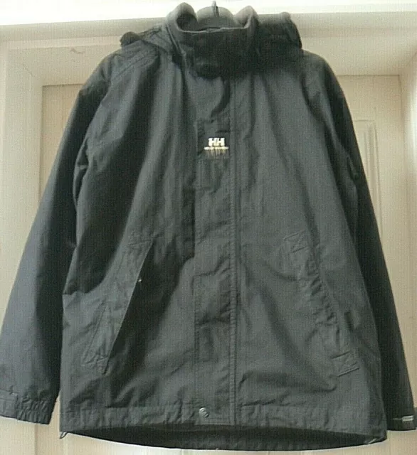 HELLY HANSEN BLACK LIGHTWEIGHT RAINCOAT JACKET AGE 14 YEARS /164cm