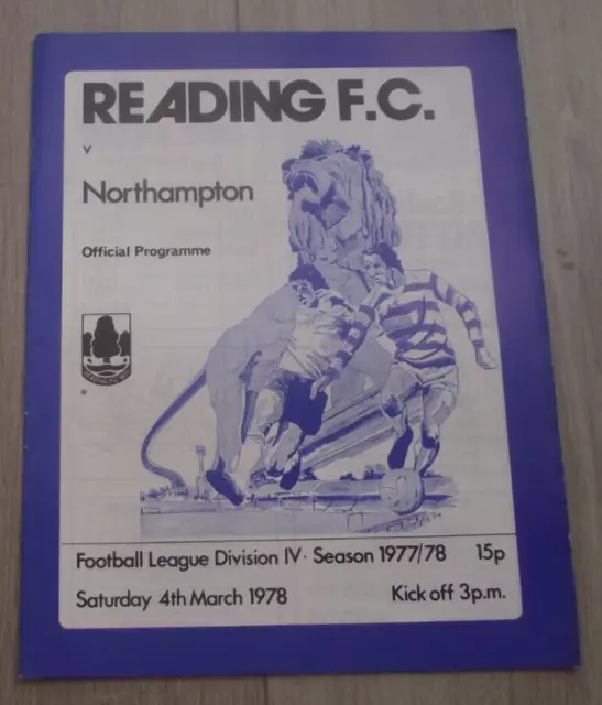 1977-78  Reading v Northampton Town-  Division 4