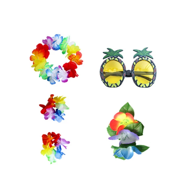 1 set Hawaii Hula Tropical De Danse Jupe Soutien-Gorge Bracelets De 6