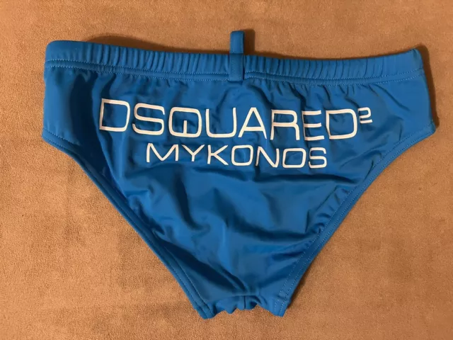 Dsquared² D2 Azure Blue Mykonos Sport Gym Swimsuit Briefs Slip 44 Xs Sexy Swim