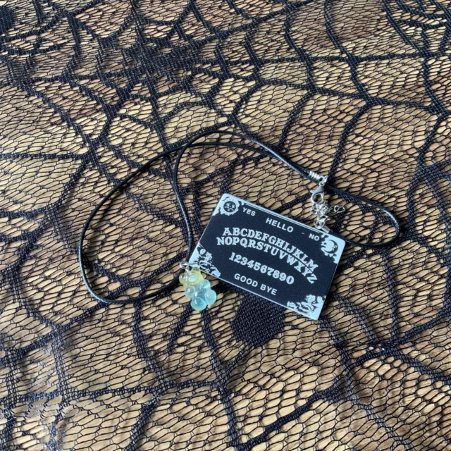 Double Sided Ouija Board Pendant Cord Necklace Gummy Bear Gothic Witch Emo 🖤