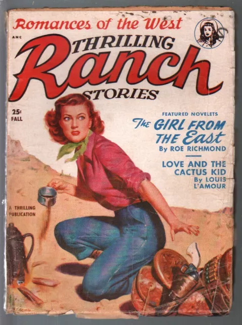 PULP:  Thrilling Ranch Stories-Fall 1950-Louis L'Amour story-GGA cover-VG