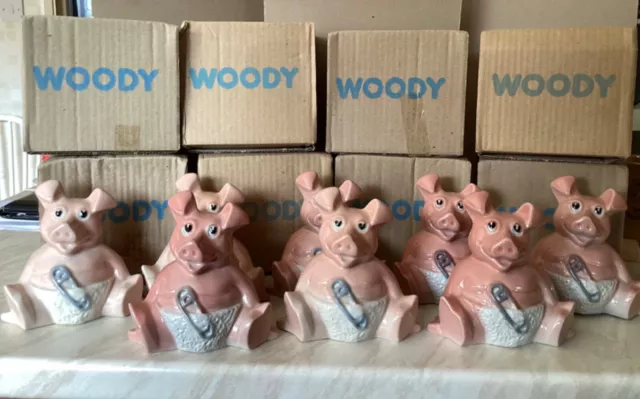Job Lot Of 8 Natwest Wade Baby Woody Piggy Banks With Original Stoppers In Boxes