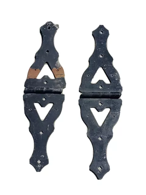 2 Hinges Barn Door Ornate  Hinge  Strap Hardware Gate Black Large Original