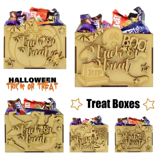 PERSONALISED HALLOWEEN TREAT Hamper Boxes Fillable Craft Kit Chocolate