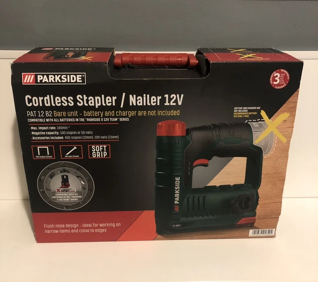 PARKSIDE CORDLESS Stapler Nailer 12V Bare Unit Brand New In Box