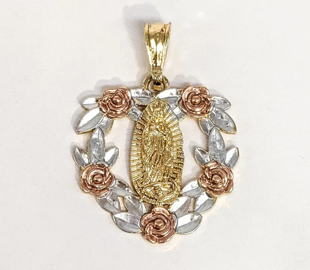 Gold Plated My Lady Virgin Mary Pendant Oro Laminado Virgen de Guadalupe Medalla