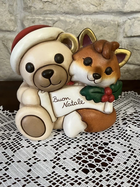 Thun Coppia Teddy e volpe Grace con scritta Buon Natale
