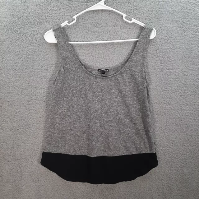 Express Tank Top Womens Small Gray Black Casual Pullover Sleeveless Shirt