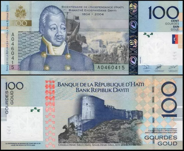 Haiti 100 Gourdes 2004 UNC**New Commemorative