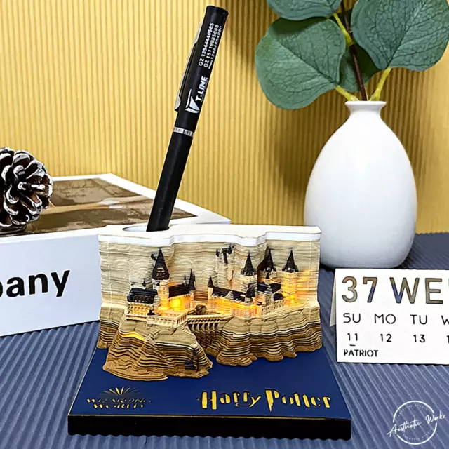 HARRY POTTER 2023 Calendar 3D Hogwarts Castle Memo Pad Note Cube