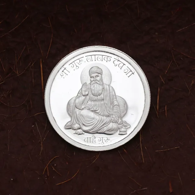 Shree Guru Nanak Dev Pure Silver Coin 10gm (999 Purity)