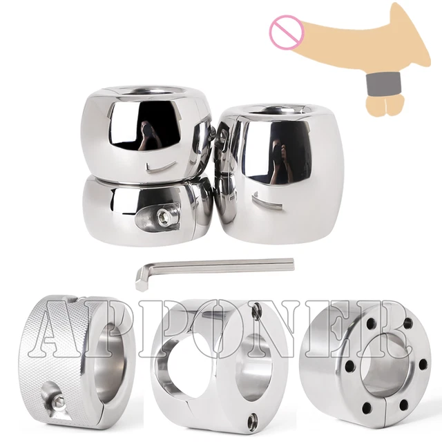 STAINLESS STEEL BALL Stretcher Testicles Metal Lock Ring Men Scrotum