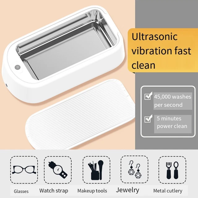 Nettoyeur à Ultrasons Gisaae 350ml - Nettoyant Profond Pour Bijoux, Lunettes, Montres Avec Support Inclus