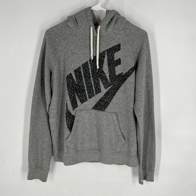 Nike Womens Gray Rally Pullover Sportswear Hoodie Size M
