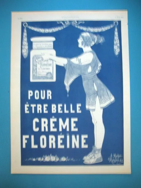 PUBLICITE DE PRESSE FLOREINE CREME PRODUIT BEAUTé ILLUSTRATION KUHN-REGNIER 1924