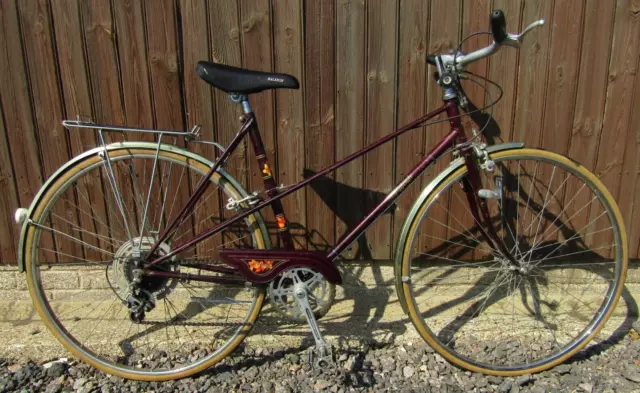 Raleigh Misty Ladies Mixte Hybrid Road Town Bike Bicycle Burgundy Red Retro Wome