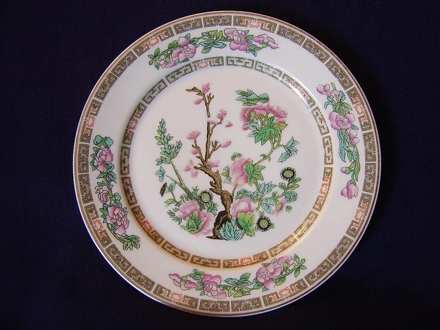 Syracuse China O.p.co Pottery Glass 8" Salad Plate Vintage Indian Tree Pink