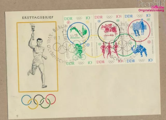 Briefmarken DDR 1964 Mi 1039-1044 Sechserblock (kompl.Ausg.) FDC Olympisch(95204