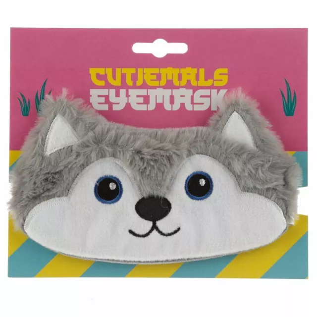 Schlafbrille Husky Hund Schlafmaske Augenmaske flauschig weich NEU