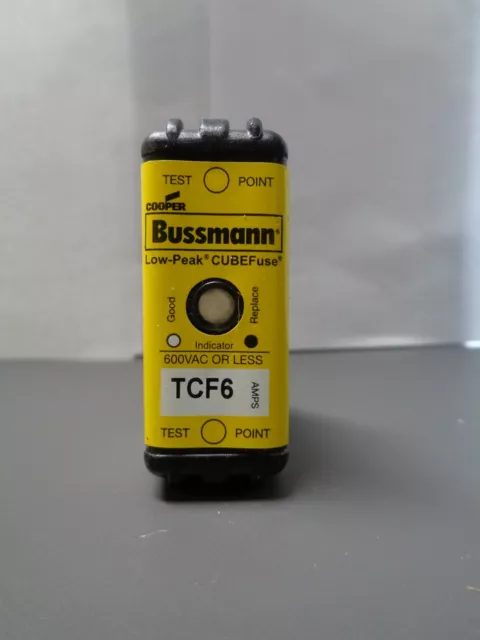 Nice Bussmann TCF 6 6 Amps Dual-Element Cube Fuse Current Limiting 600 Volts