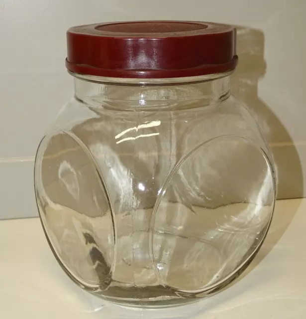 *ANCIEN POT A BONBONS VERRE marqué SISA déposé en dessous COUVERCLE BAKELITE  D