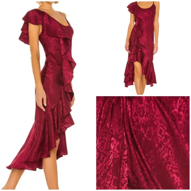 $258 House of Harlow 1960 x REVOLVE Georgeta Dress Red Size X Small Midi Length